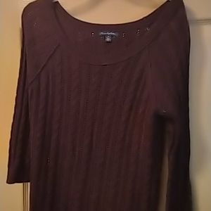 American eagle sweater burgundy women's S